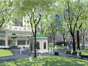 Artist rendering showing plans for northern part of Dorchester Square.