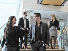 Team members at Bell Canada’s LEED-certified headquarters located on Nuns’ Island, Montréal.