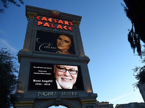 The day René Angélil died, the marquee at Caesars Palace in Las Vegas displayed a tribute to him under an image of his wife, Céline Dion.