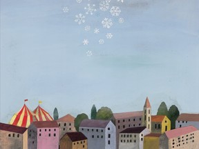 An excerpt from the cover illustration by Simona Mulazzani of The Story of Snowflake and Inkdrop.