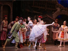 Dancers of the Shanghai Ballet performing Coppélia, a 19th century story ballet reconstructed and revised by French choreographer Pierre Lacotte in 1973.