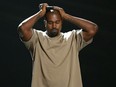 Kanye West reacts as he accepts the Video Vanguard Award at the MTV Video Music Awards at the Microsoft Theater on Sunday, Aug. 30, 2015, in Los Angeles. (Photo by Matt Sayles/Invision/AP)