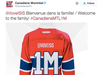 One of the tweets the Montreal Canadiens took down after their bot picked up some offensive Twitter handles.