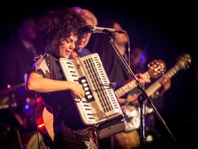 Regine Chassagne and the Arcade Fire perform at the Kanpe Event Feb. 19, 2016, in Montreal.