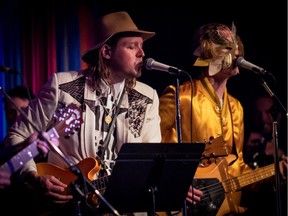 Win Butler and Richard Reed Parry of Arcade Fire perform at the Kanpe Event Feb. 19, 2016, in Montreal.