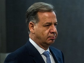 Paolo Catania, former president of Construction Frank Catania &  Associés Inc,  in the hallway prior to the start of the corruption trial in the Contrecoeur real-estate development at the Montreal courthouse, on Wednesday, Feb. 10, 2016.