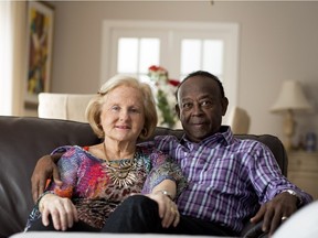 MONTREAL, QUE.: FEBRUARY 11, 2016-- Antony and Gisele Alcindor sit on their sofa in their home in Montreal, on Thursday February 11, 2016. The couple have been married for 50 years and have 3 three children. (Allen McInnis / MONTREAL GAZETTE)