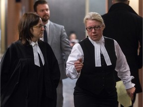 Crown lawyers Johanne Duplessis, left, and Geneviève Dagenais in trial against Idelson Guerrier: The prosecution has shown that slayings he is accused of involved premeditation, Dagenais said in her closing arguments.