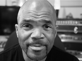 Darryl McDaniels, aka Rapper DMC of Run DMC sits in the mixing room of Uplift Recording Studio in Montreal, on Monday February 15, 2016.