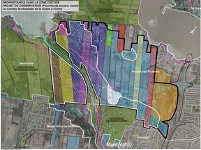 A map from 2006 from the city of Montreal. The city has for a decade shown the Manchester Brighton/Uni-Dev land, starting near Gouin Blvd. W. and extending south, to be part of the zone it was negotiating to acquire from private owners for conservation as an eco-territory.