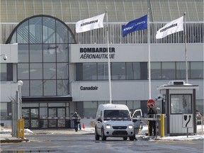 The main entrance at Bombardier located at 500 Côte-Vertu Rd. in Montreal on Feb. 17, 2015.