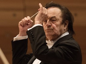 Maestro Charles Dutoit conducts the Orchestre symphonique de Montreal Feb. 18, 2016.