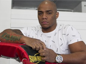 Heavyweight boxer Oscar Rivas at the Yvon Michel gym on Monday February 22, 2016. Rivas is fighting Gerald Washington on February 27 in Anaheim.