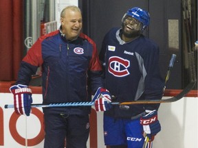 It's 267 straight games and counting as defenceman P.K. Subban, with Canadiens coach Michel Therrien at practice on Friday, dodges the injury bug ravaging the team this season.