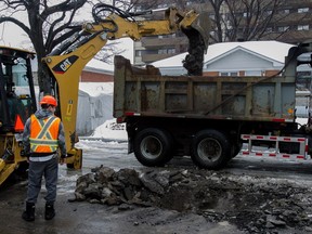 Residents on Léon Derome St. Feb. 25, 2016, were affected by a water main break causing the sewer drain to flood.