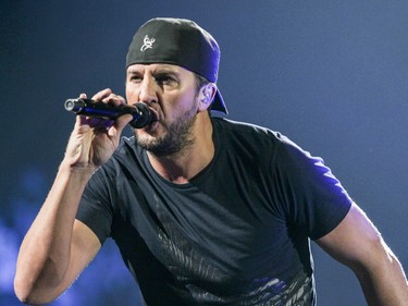 Luke Bryan in concert at the Bell Centre in Montreal Thursday February 25, 2016.