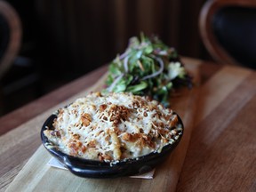 At Olive + Gourmando in Old Montreal, the mac and cheese features gnocchi sardi, portobello and Paris mushrooms, truffle paste, caramelized onions, breadcrumbs and cheese sauce.