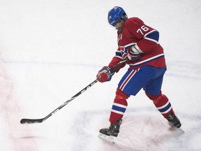 Montreal Canadiens defenceman P.K. Subban skates during the warm up prior to NHL hockey action against the Philadelphia Flyers in Montreal, Friday, Feb. 19, 2016.