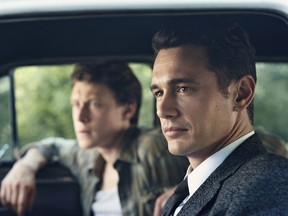 James Franco as Jake Epping, right, and George MacKay as Bill Turcotte in a scene from the eight-part series 11.22.63.