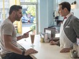 Joe Manganiello and Paul Reubens in a scene from Pee-wee's Big Holiday, new on Netflix.