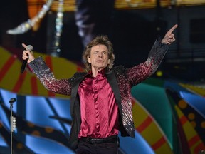 British singer and frontman of rock band The Rolling Stones Mick Jagger performs during a concert at Ciudad Deportiva in Havana, Cuba, on March 25, 2016.