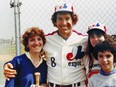 Former Expos catcher Gary Carter is flanked by Huguette, from left, Josée and Brigitte Nardella at Expos training camp in West Palm Beach, Fla., on March 2, 1982.
Photo credit: Yvon Nardella