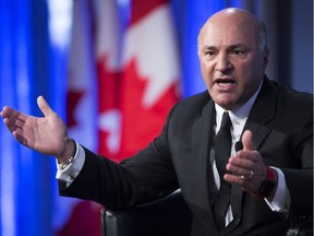 Kevin O'Leary speaks during the first day of the Manning Centre Conference in Ottawa on February 26, 2016. The unilingual anglophone has expressed interest in the Conservative leadership.