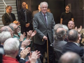 Applause for former Radio-Canada producer Jean Bissonnette on Nov. 2, 2015 as he received the Prix Guy-Mauffette, Quebec's highest honour in the field of TV and radio. Bissonnette died Tuesday, March 29, 2016, at age 81.