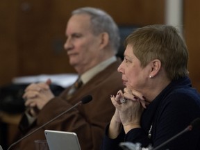 LBPSB chair Suanne Stein Day sits beside ethics and governance committee chair Martin Sherman at a past board meeting.
