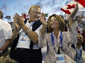 2005: Then Montreal Mayor Gérald Tremblay and his wife, Suzanne Tailleur, at the FINA Championships.