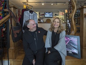 Robert and Brigitte McKinnon at their fair-trade store in Hudson. (Peter McCabe / THE GAZETTE)