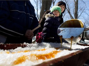 The Jean-Brillant Market at Côte-des-Neiges Rd. and Jean-Brillant St. is serving maple taffy (tire) from Thursday to Sunday, beginning this week. Maple goodies are also on offer at the Atwater and Jean Talon markets as well as Place Jacques-Cartier.