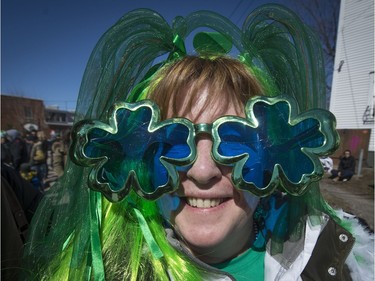 Julie Lamarre of Hudson wears her best for the annual St. Patrick's Parade on Saturday, March 19, 2016.