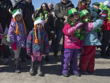 The streets were full of Irish children during the St. Patrick's Parade in Hudson on Saturday, March 19, 2016.