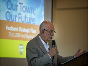 Hudson Mayor Ed Prevost unveiled the town's strategic plan in September 2015.  (Peter McCabe / MONTREAL GAZETTE)