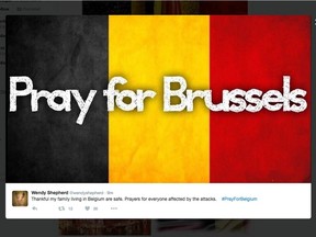 A lot of people are praying for Belgium on Twitter today.