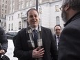 Alexander Gagnon of Petrolia arrives at Quebec Premier Philippe Couillard's office for a meeting on Anticosti, Wednesday, March 9, 2016, in Quebec City.
