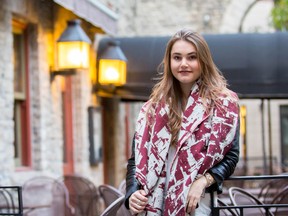 Krista Norris’ colourful scarves, including the Maverick, which was recently given to the daughters of U.S. President Barack Obama, can be found in area shops.