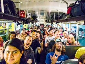 Sharethebus shuttles music fans from Montreal, Ottawa, Quebec and Toronto to Rockfest in Montebello, Que., in the Outaouais region. Last year, the bus service drove 1,500 people to the annual June alternative music festival. Co-founder Boulay says he hopes to double that number this year.