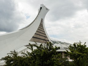 A view of the Olympic Stadium tower on June 9, 2015 in Montreal.