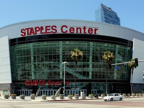 The Staples Center in Los Angeles, California.