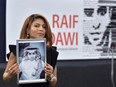 Ensaf Haidar has been trying to get her husband, Raif Badawi, freed from a Saudi prison. In December, the European Parliament bestowed the 2015 Sakharov Prize for Freedom of Thought on Badawi in Strasbourg. Haidar accepted it on his behalf at the European Parliament.