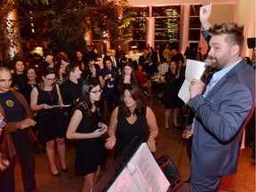 Virgin Radio's Lee Haberkorn takes up the auctioneer reigns at the annual Montreal gala for Crohn's and Colitis Canada in tribute to Jaclyn "Jackie" Lea Fisher.
