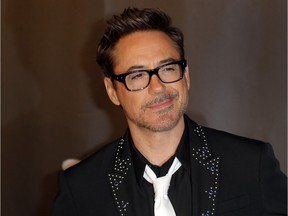 Actor Robert Downey Jr. at the Captain America : Civil War premiere at Le Grand Rex in Paris, April 18, 2016.
