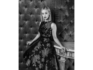 Actress Sarah Gadon poses in the Canadian Arts & Fashion Awards studio during the Toronto gala, April 15, 2016.