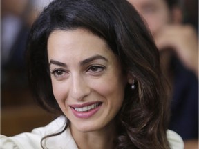 Amal Clooney made a low-key entrance for her haircut at the John Frieda beauty parlour in Manhattan.