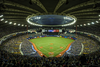 An overall view of the Olympic Stadium during the second inning of the exhibition match between the Toronto Blue Jays and the Boston Red Sox in Montreal on Friday, April 1, 2016.