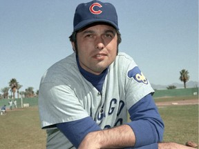 FILE - In this 1971, file photo, Chicago Cubs pitcher Milt Pappas poses during spring training baseball. Pappas, who won 209 games during his 17-year career died Tuesday morning, April 19, 2016, of natural causes at his home in the northern Illinois community of Beecher, his widow, Judi Pappas said. He was 76.