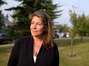 Christianne Boudreau, whose son Damian was killed in Syria fighting for a terrorist group, photographed outside her Calgary home, in July 2014.