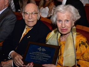 Michal and Renata Hornstein are seen in this 2014 photo after receiving the ICRF Community Fellowship Honourary Recipient Award.